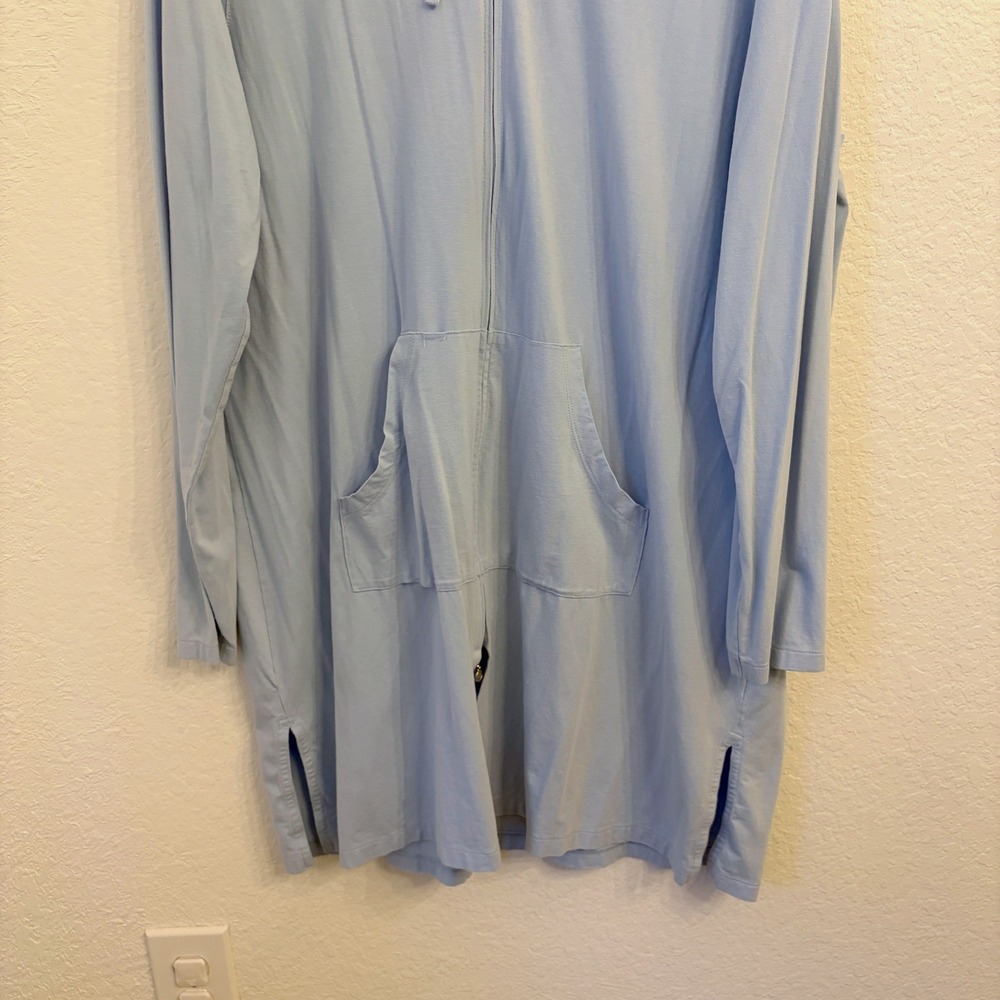 Coolibar Cabana Long Zip-Up Hoodie Women XL Coastal UPF 50 Bamboo Coverup Jacket - Picture 4 of 12